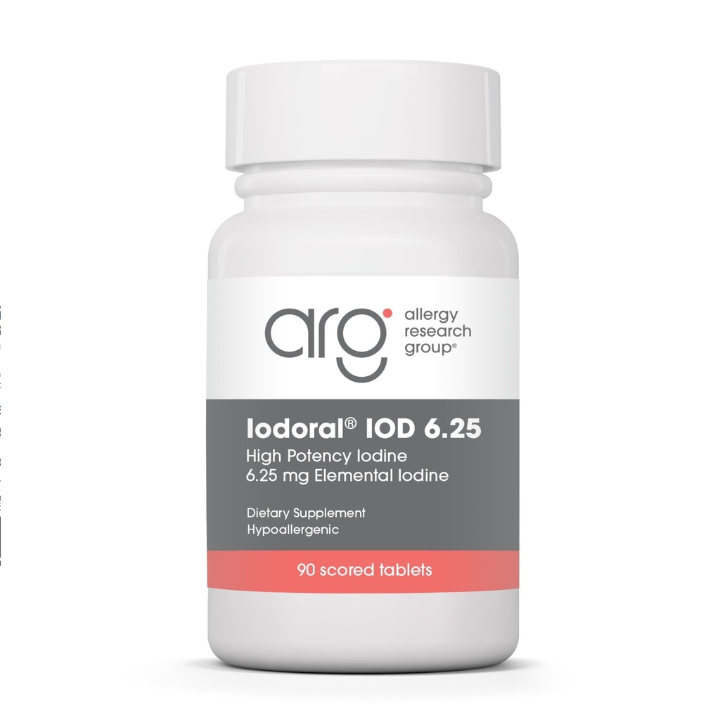 Optimox Iodoral 6, 25 mg - Jod Kosttilskud til skjoldbruskkirtlen Support, Lugol Solution, Daglige vitaminer og mineraler, Højpotens Jod Tablets - 90 Tablets 1- Pack
