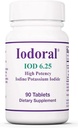 Optimox Iodoral 6, 25 mg - Jod Kosttilskud til skjoldbruskkirtlen Support, Lugol Solution, Daglige vitaminer og mineraler, Højpotens Jod Tablets - 90 Tablets 1- Pack