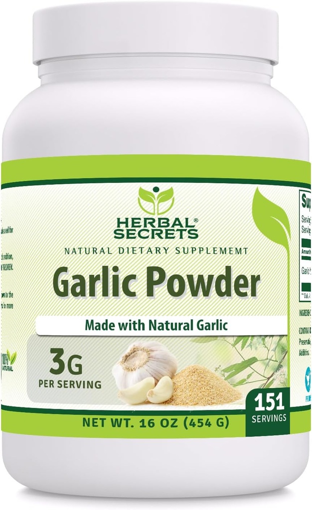 Urte Secrets Hvidløg Pulver Supplement: 124; 3 Mg pr Servering: 124; 16 Oz (454 G)