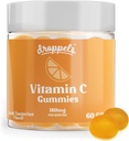 Droppels Vitamin C Gummies, 180mg – Vegan, Pectin Plant-Based Immune Support Booster Supplement – Tangerine Flavor, 60 Count (1-Month Supply)