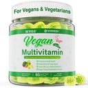 NEVISS Vegan Multivitamin for kvinder & mænd w / Methyl B12, D3 K2, Plant Based Omega 3 (DHA + EPA), Jern, Cholin, Zink, Hele fødevarer Daglige Vitamin Gummies for Vegans & Vegetarer, Sukker Free, 60Cts