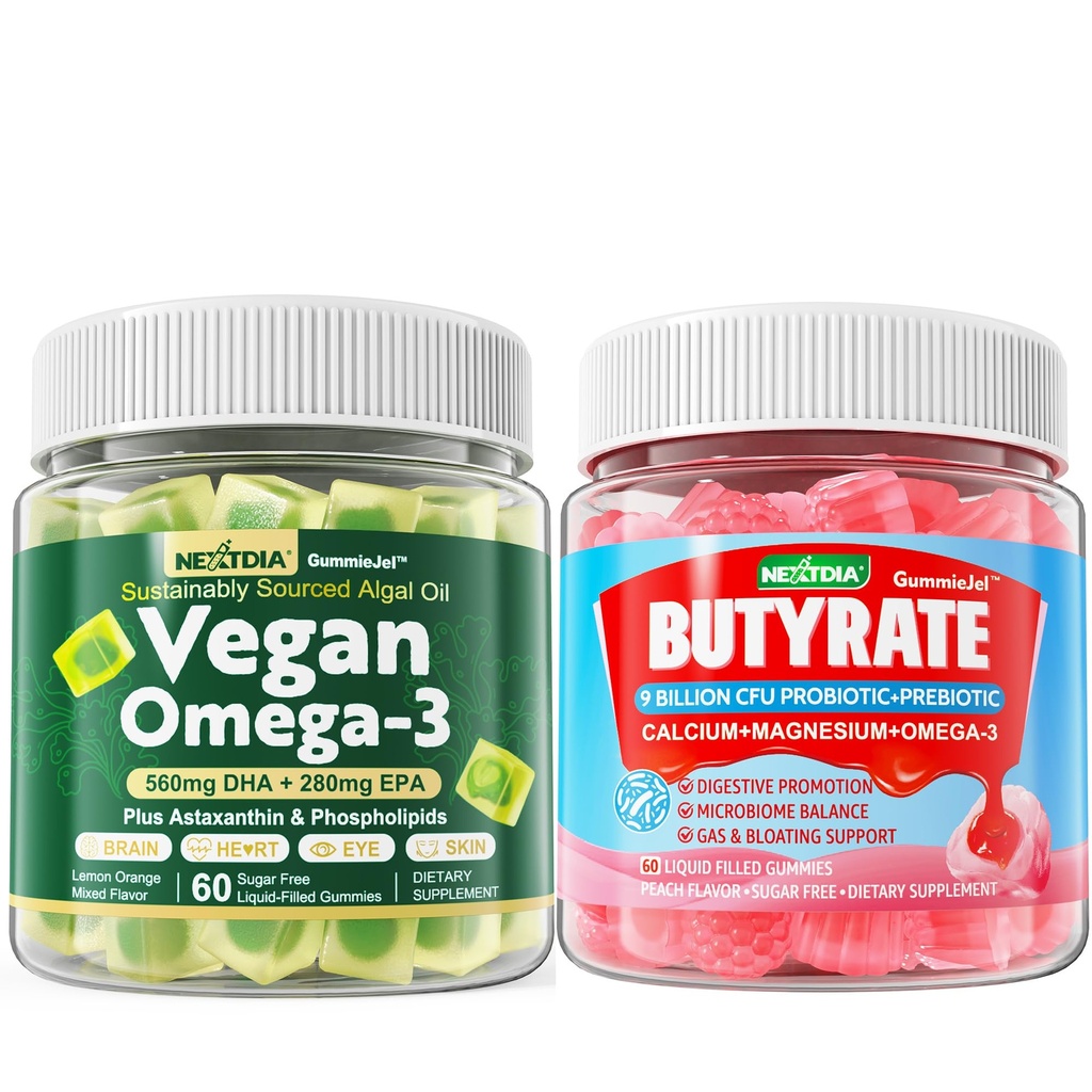 Vegansk Omega 3 Gummier + Butyrate Gummies Sukker fri