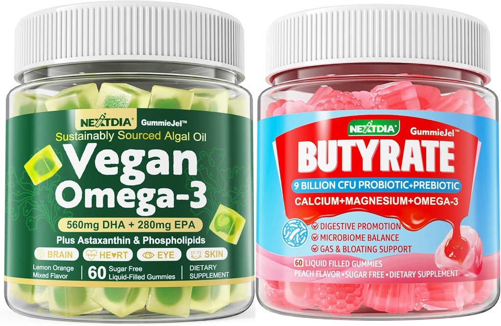 Vegansk Omega 3 Gummier + Butyrate Gummies Sukker fri