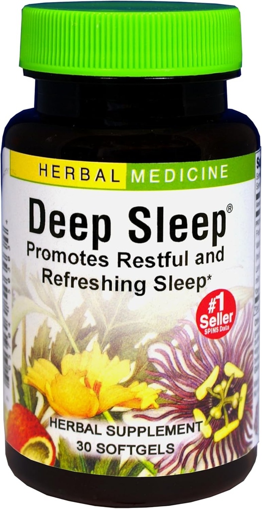 Urter Etc. Deep Sleep Softgels - Herbal Sleep Support - Rest & Calming Support med passionflower, Kamille & Lemon Balm - 30 Softgels (30 Servere)