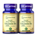 Puritans pride Premium Sunvite ™ Mega- potens D3 10. 000 IE, Kosttilskud til sunde knogler, tænder og immunsystem support, 100 Rapid Release Softels