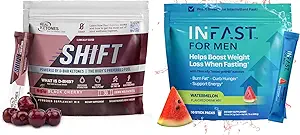 Ægte Ketoner Intermitterende Fasting Mix Bundle til vægttab Støtte Black Cherry Shift Electrolytes & Intermitterende Fasting Electrolytes for Mænd med BHB Exogene Ketoner (30 Greve hver)