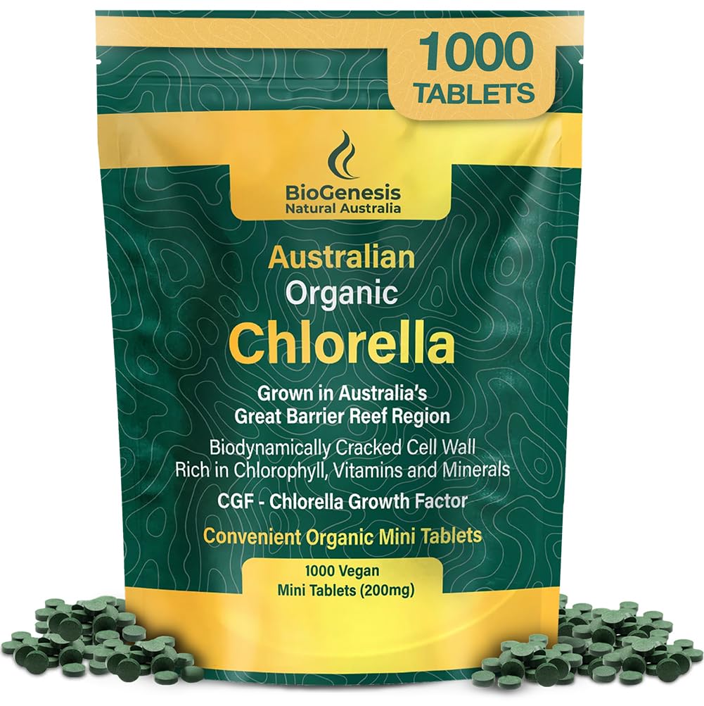 Biogenese Organic Chlorella Mini Tablets - 1000 Count (200mg)