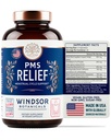 PMS Support for kvinder med chasteberry, Maca Root, Ashwagandha - Periode Relief, Bloating Relief for kvinder, Mood Support, Hormone Balance Urtetilskud - 30 dag, 60 Veganske Kapsler