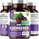 N1N Premium Black Elderberry Kapsler til voksne [Max Strength] Pure og Potent Elderberry fra Sambucus Nigra til støtte Immunitet & Hud Sundhed, Non- GMO, Gluten Free, 60 Veg Caps