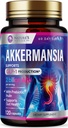 Akkermansia Probiotisk supplement - 2 milliarder AFU GLP-1 Supplement med Prebiotic Fiber - Akkermansia Muciniphila GLP-1 Probiotika til kvinder & mænd - fordøjelsesbesvær, Gut & immunforsvar - 120 kapsler