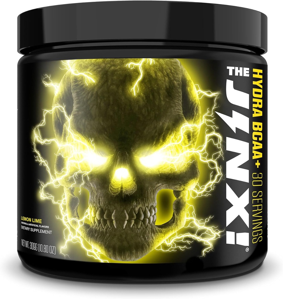 JNX SPORTS Jinx! Hydra BCAA + Post Workout Recovery Drink - Hydrering med elektrolyter til mænd og kvinder - 30 Servering, Lemon Lime