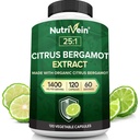 Nutrivein Premium Citrus Bergamot Supplement 1400mg 25: 1 Bergamia Extract - 60 dages forsyning (120 kapsler): Kraftfuld italiensk Citrus Bergamot 1400 mg + høj koncentration - hjerte og kredsløbssystem