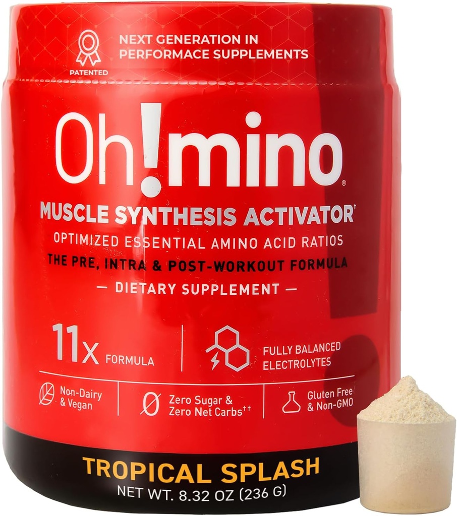 Mino Essential Aminosyretilskud. Tropical Splash, Cafeeined Powder. Alle 9 EAA 'er, BCAA' er og den perfekte Amino til træning, Amino Energy, og til at opbygge muskler, og gendanne hurtigere.