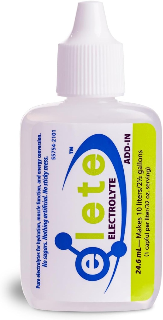elete - Electrolyte Add- In - 1 Pocket Flaske - 4 Essential Electrolytes Concentrate - All Natural - forvandler enhver drik til en sportsdrik - 24.6ml
