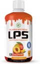 LPS Flydende Collagen & Whey Protein Supplement - Sugar- Free, Farveløs, Ikke-GMO drik - Hydrolyzed Collagen & Whey Peptider fremmer sund hud & hår til mænd og kvinder, Peach Mango, 32 fl oz
