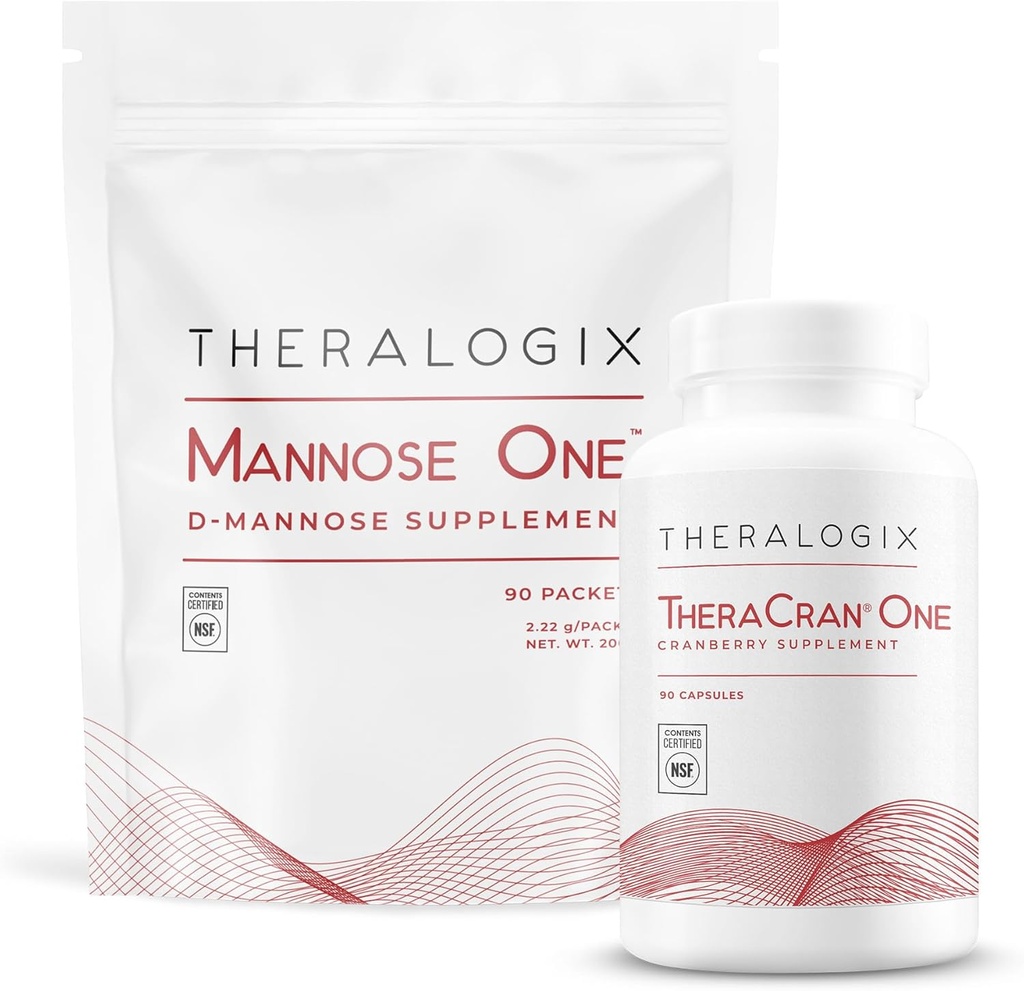 Theralogix TheraCran One + Mannose One Bundle, 90 Greve & 7.05 Ounce (pakke med 2)