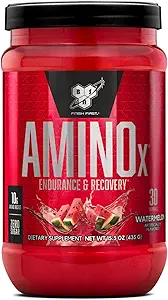 BSN Amino X Muscle Recovery & Endurance Powder med BCAA, 10 Bedste Aminosyrer, Keto Friendly, Koffein Free, Support Endurance, Zero Sugar, Watermelon, 30 portioner (Packaging May Vary)