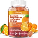 Calcium Magnesium supplement Gummies for voksne: Calcium Citrate 600 mg med vitamin D3 & K2 for kvinder Mænd - Understøtter B0ne Styrke, Bedre Zzz, Muskler, Energi & Immun (60 Tæl)