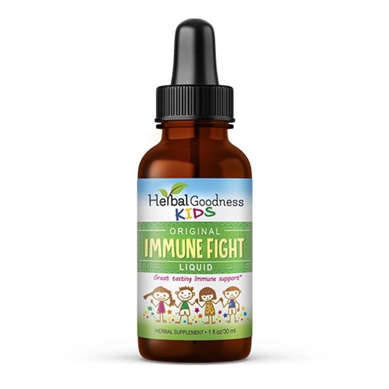Immunstøtte 1oz med Ashwagandha til og gurkemeje kosttilskud - Natural Kids Immunbooster Drops til wellness og immunstøtte til børn - ikke-GMO - Made in USA