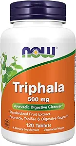Now Foods Supplements, Triphala 500 mg, Kombination af Harada, Amla og Behada, 120 tabletter
