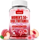Sugar- Free Womens Multivitamin 50 Plus Gummies med Calcium, Magnesium, Zink, vitamin A, C, D3, E, K2, B Complex, Folate, Biotin - Multi Vitaminer og mineraler til hud, energi, immunforsvar
