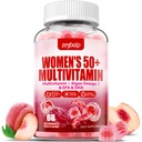 Sugar- Free Womens Multivitamin 50 Plus Gummies med Calcium, Magnesium, Zink, vitamin A, C, D3, E, K2, B Complex, Folate, Biotin - Multi Vitaminer og mineraler til hud, energi, immunforsvar