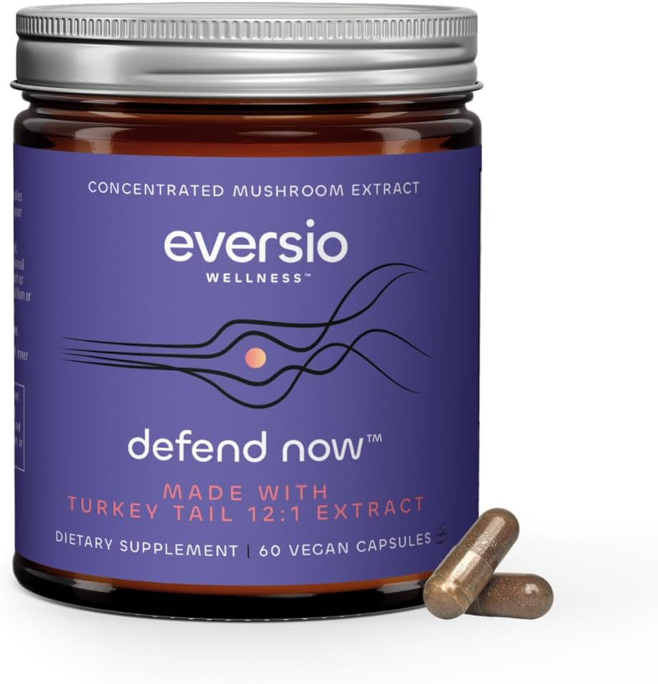 Forsvar nu Organic Turkey Tail Mushroom Supplement - 12: 1 Tyrkiet Tail Uddrag i 60 Vegan kapsler (500mg) - 45% Verificeret Beta- D- glucans!
