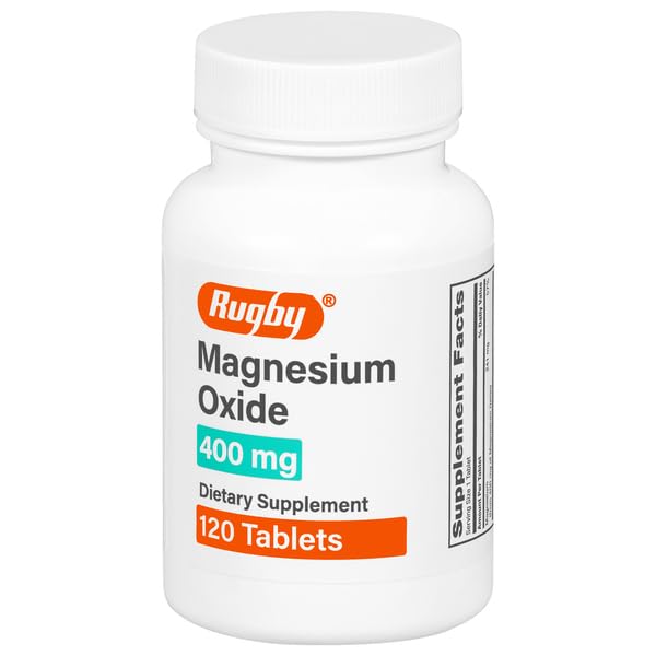 Rugby Magnesiumoxid 400 mg tabletter - Kosttilskud - Glutenfri - 120 Tælling (1 pakke)
