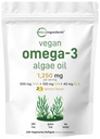 Micro Ingredients Vegan Omega 3 Algae Oil, 240 Veggie Softgels against 124; Fish Oil Alternative Measures 124; DHA 500mg & DPA 100mg Measures 124; Carrageenan Free Measures 124; Plant- Based Omega 3 med Flaxseed & ALA Measures 124; Lemon Flavored