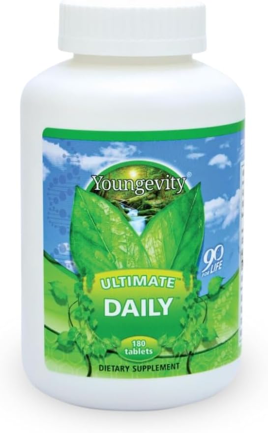 Yngre Ultimate Daily Mega Multivitamin - 20 + vitaminer og mineraler w / CoQ10 - Vitamin A, C, D, E, Zink, Folate, Selen, Calcium, Chrom og More - Høj Absorption -180 tabletter (pakke med 1)