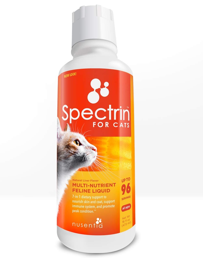 Kat Vitaminer - Spektrin 16 OZ - Flydende Vitamin & Antioxidant Supplement til Kat - 96 doser
