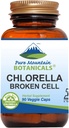 Pure Mountain Botanicals Broken Cell Wall Chlorella Kapsler - 90 Kosher Vegan Caps Nu med 500mg Økologisk Chlorella pulver