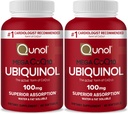 Qunol Mega Ubiquinol Coq10 100mg, Superior Absorption, Patenteret vand og fedt Opløselig Natural Supplement Form of Coenzym Q10, Antioxidant for Heart Health, 60 Softgels, Pakning med 2