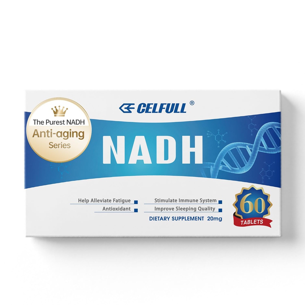 CELFULL NADH Supplement 40mg Enchance NMN Alternativ NAD + supplement til immunstøtte Anti- Aging Boost Brain Cognition & kronisk træthed kosttilskud