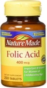 Nature Made Folinsyre (400 mcg) Tablets, 250 Greve, pakke med 2