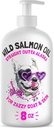 Wild Alaska Salmon Oil for Dogs & Cats - Pure Fish Omega 3 6 9 Flydende EPA DHA fedtsyrer - Hud & Coat Supplement - Understøtter fælles funktion, hjerne, øje, immunforsvar og hjerte sundhed - Lavet i USA 8 oz