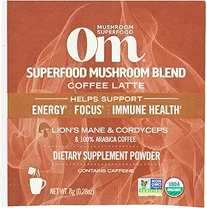 Om champignon Superfood Økologisk champignon drevet kaffe Latte Blend, 0,28 OZ