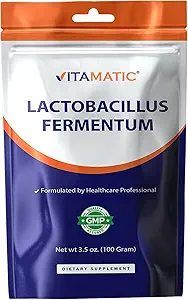 Vitamatic Lactobacillus Fermentum Probiotic Powder - Digestive Health Support - 100 Gram (3.5 OZ) - 100 Servings