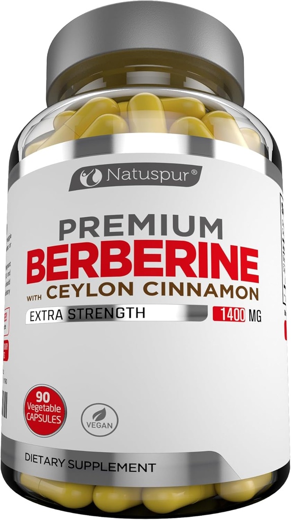 Premium Berberine HCL Plus Ceylon Cinnamon 1400mg – Berberine HCI Root Supplement