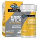Livets have Dr. Formuleret Pre, Post & Probiotika 100 milliarder CFU én gang dagligt 3- in-1 Komplet Probiotika, Prebiotika & Postbiotika Supplement for kvinder og mænd - Ekstra styrke, 30 dages forsyning