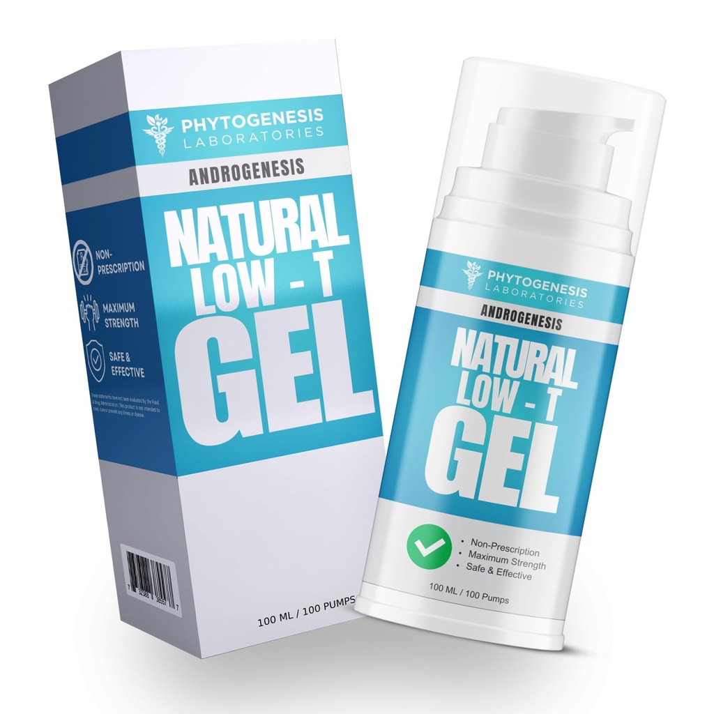 Natural Low- T Support Gel - T Booster for mænd - Muscle Recovery, Energy Booster, sund aldring