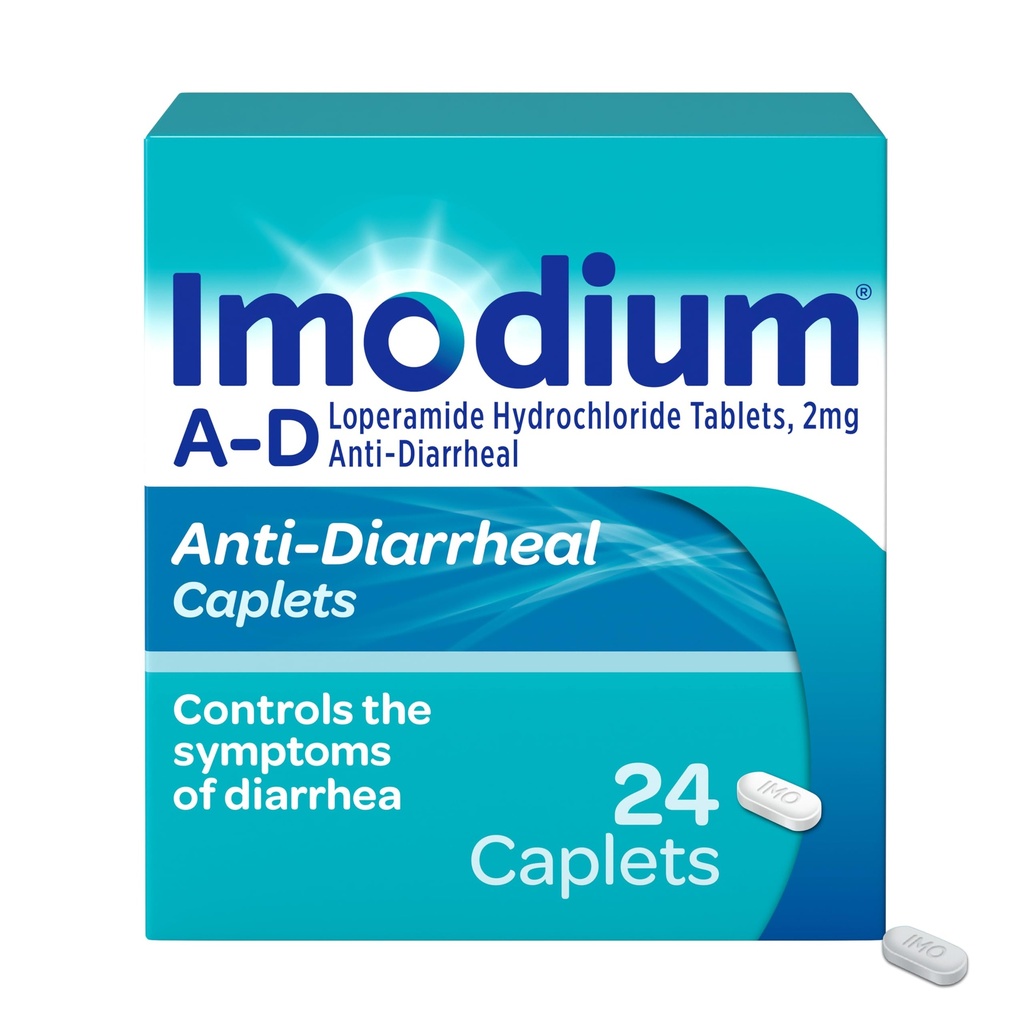 Imodium A- D Diarré Relief Caplets med Loperamid HCl, Anti- Diarré Medicin til at hjælpe med at kontrollere symptomer på Diarré På grund af akut, Traveler Diarré, HSA / FSA Støtteberettiget, 24 ng