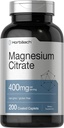 Horbäach Magnesium Citrate • 124; 400mg • 124; 200 Caplets • 124; Vegetarisk, ikke-GMO og Gluten Free Supplement