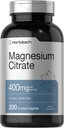 Horbäach Magnesium Citrate • 124; 400mg • 124; 200 Caplets • 124; Vegetarisk, ikke-GMO og Gluten Free Supplement