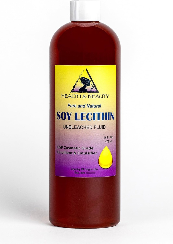 Lecithin Soy Ubleget Flydende emulgator Blødgøringsmiddel Stabilisator Pure 16 oz