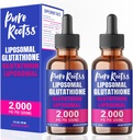 Liposomal Glutathion Liquid Supplement (pakke med 2), 98% Absorption, med vitamin C, L- Glutathion, 2 Fl Oz per flaske