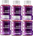 Vitamatisk biotin gummies 10.000 mcg for stærkere hår, hud & negle - 60 Vegansk gummies - også kaldet vitamin B7 (6 flasker)