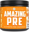 Amazing Nutrition Amazing pre-124; Ultimate Pre- workout Supplement 124; 30 Servere pulver 124; 2,5 Bedste BCAA Per Servering (30 Servering, Natural Orange)