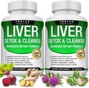 Lever Cleanse Detox & Reparation Formel Lever Detox Supplement - Mælk tidsel med Mælkebøtte, Artiskok, Gurkemeje, Beet Root, Gurkemeje & mere til Natural Fast Herbal Cleansing Non- gmo Vegan 60 Kapsler
