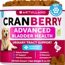 Hund UTI Behandling - Cranberry Supplement & Bstige Control for Hunde - Urinary Tract Inkontinens Pill, Bstige Stones - UTI Medicine Treats - 120 Soft Chews for Nyre Support med Fish Oil